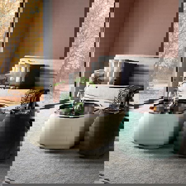 TG24 Coffee Table Set, Cream & Green-Weilai Concept-Weilai Concept