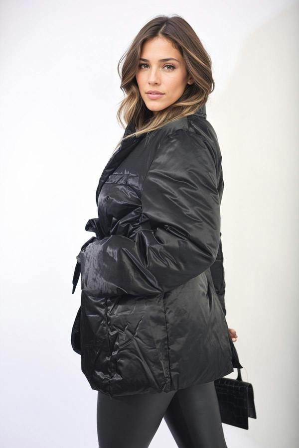 Penelope Oversized Belted Jacket - Black