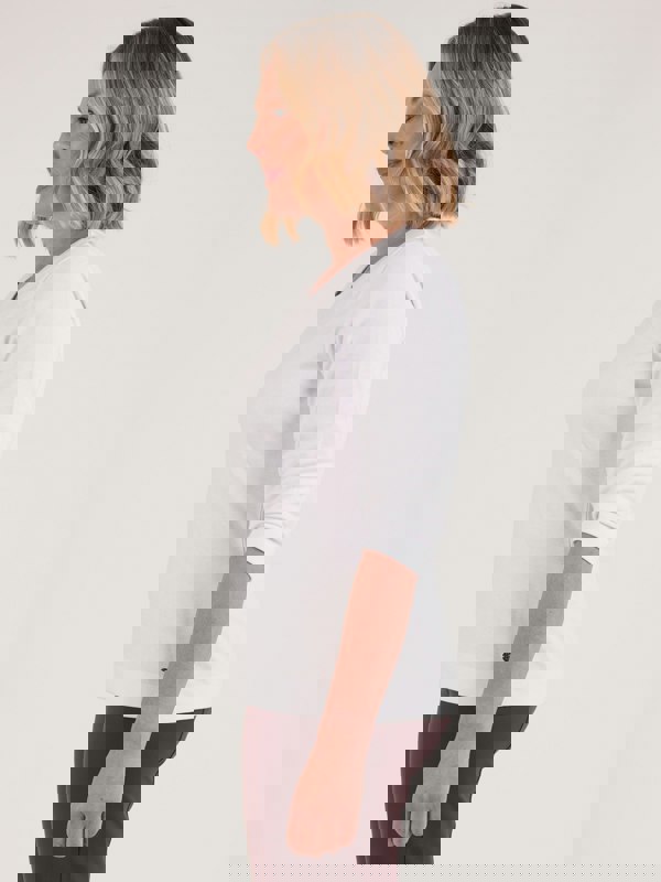 PennyPlain Solid Round Neck Top - White