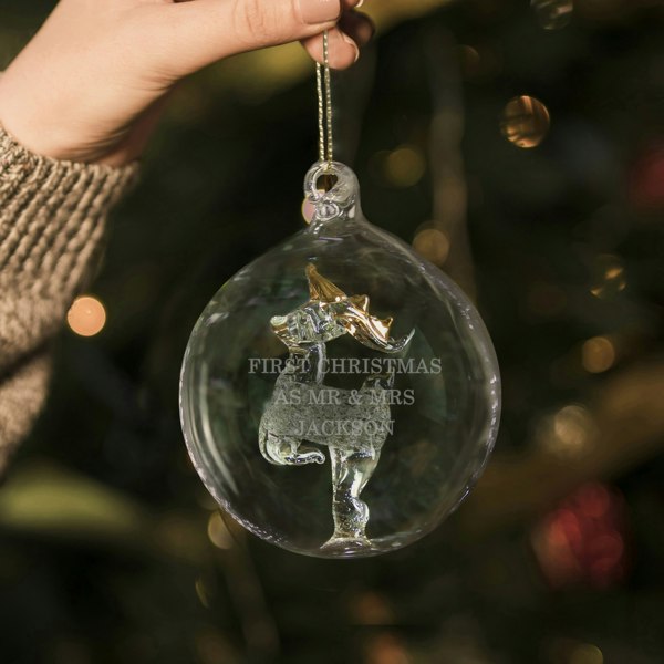 Personalised Memento Company Personalised Glass Reindeer Bauble