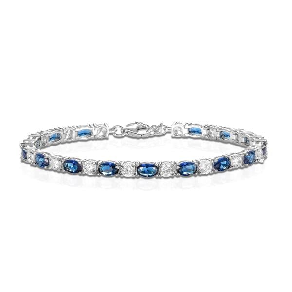 namana 4mm Wide Blue Tennis Bracelet for Women in 925 Sterling Silver