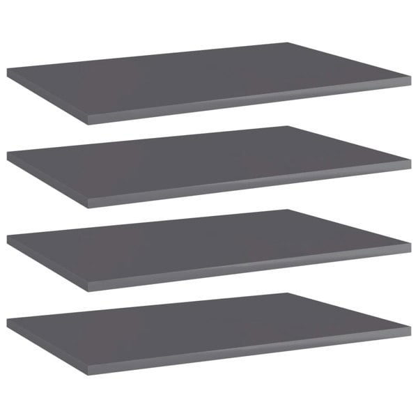 Berkfield Bookshelf Boards 4 pcs High Gloss Grey 60x40x1.5 cm Engineered Wood