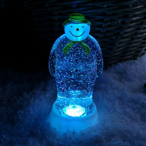 Samuel Alexander 23cm Dual Power Colour Changing LED Christmas Glitter Water Spinner The Snowman & The Snow dog™