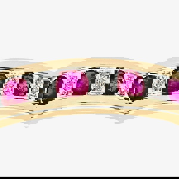 T. H. Baker 9ct Yellow Gold Five Stone Ruby Half Eternity Ring PR03027Y RU