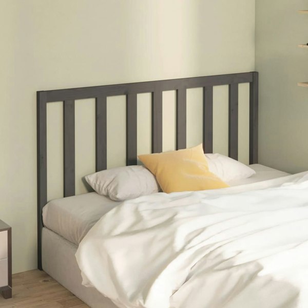 Berkfield Bed Headboard Grey 126x4x100 cm Solid Wood Pine