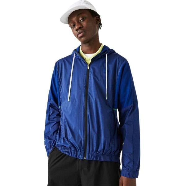 Lacoste Mens Block Lightweight Windbreaker - Blue - 