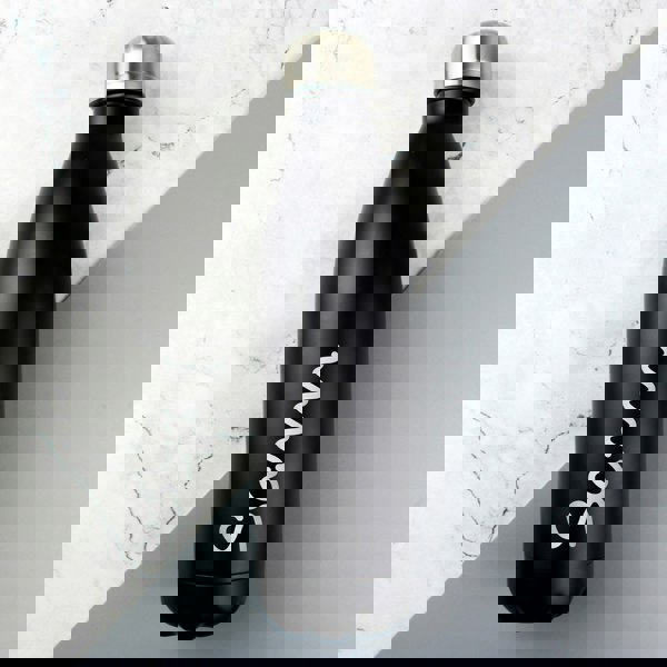 Personalised Memento Company Personalised Name Only Black Metal Insulated Drinks Bottle