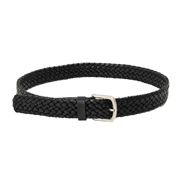 Boss Mens Braided Leather Casual Belt - Black - 