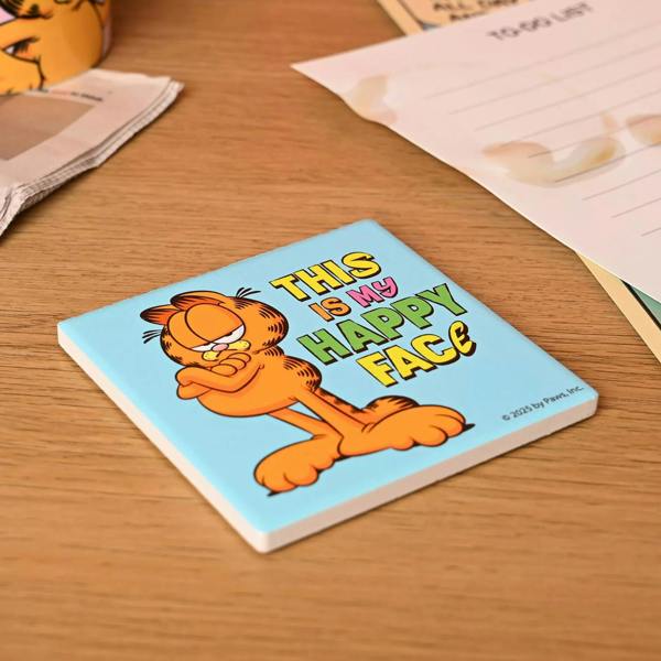 Widdop & Co Fandomania Garfield 'This is My Happy Face' Ceramic Coaster