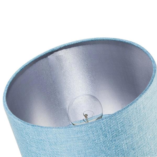 Contemporary and Sleek Blue Nova Plain Linen Fabric Drum Lamp Shade Image 5