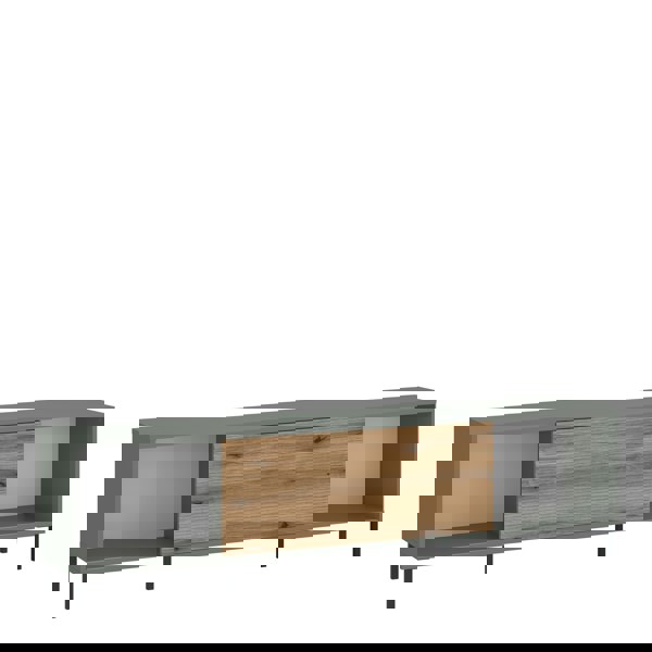 Furniture To Go Darwin TV Cabinet 1 Door 50cm High in Green/Oak