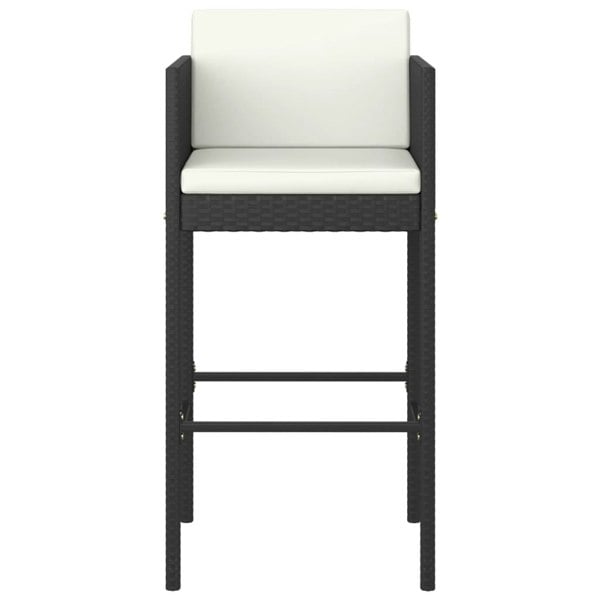 Berkfield 3 Piece Garden Bar Set with Cushions Poly Rattan Black