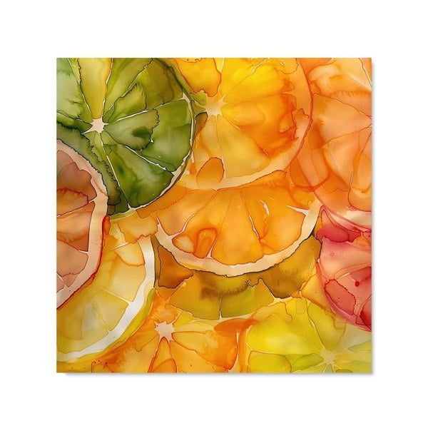 Warren Reed - Designer Citrus Swirl: Vibrant and Abstract Kitchen Splashback