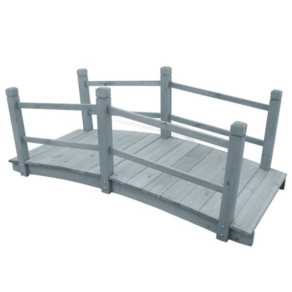 Berkfield Garden Bridge Grey 140x60x56 cm Solid Firwood
