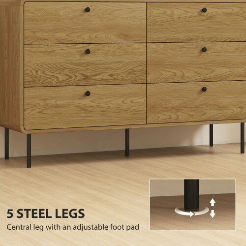 Wyld Haus Naniba Wood Oak Finish 6 Drawer Storage Chest