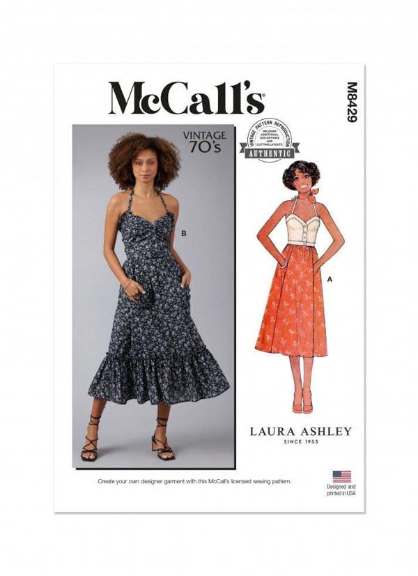 McCalls 8429 Paper Sewing Pattern – Women's Vintage Top & Skirt, Easy
