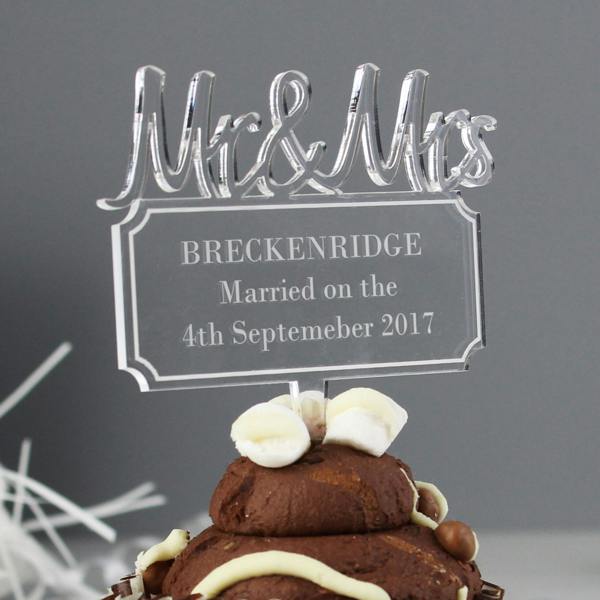 Abode Home & Gifts Personalised Mr And Mrs Cake Topper