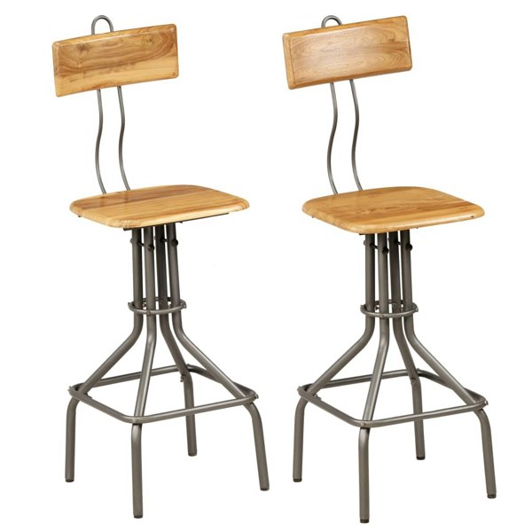 Berkfield Bar Chairs 2 pcs Solid Reclaimed Teak Wood