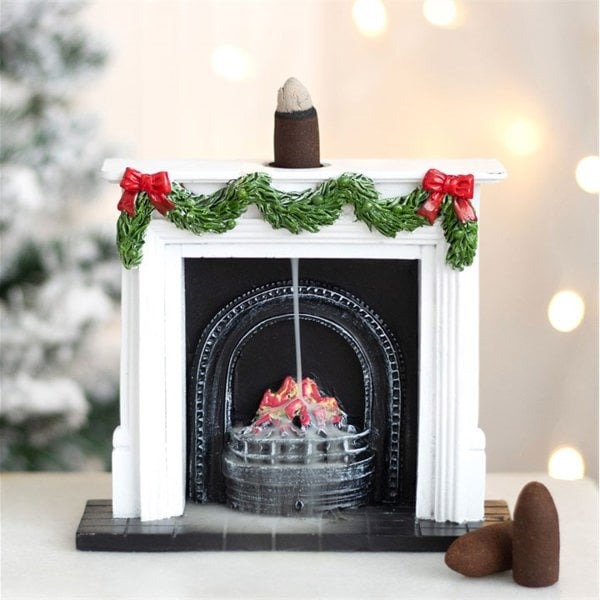 Serano Christmas Fireplace Backflow Incense Burner