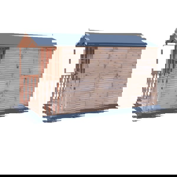 Shire Badminton & Verandah 7x10 12mm interlock Clad wooden Summerhouse - Best Shed