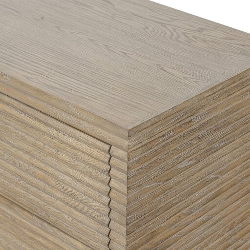 Wyld Haus Mandarina Weathered Oak Ribbed 4 Drawer Chest