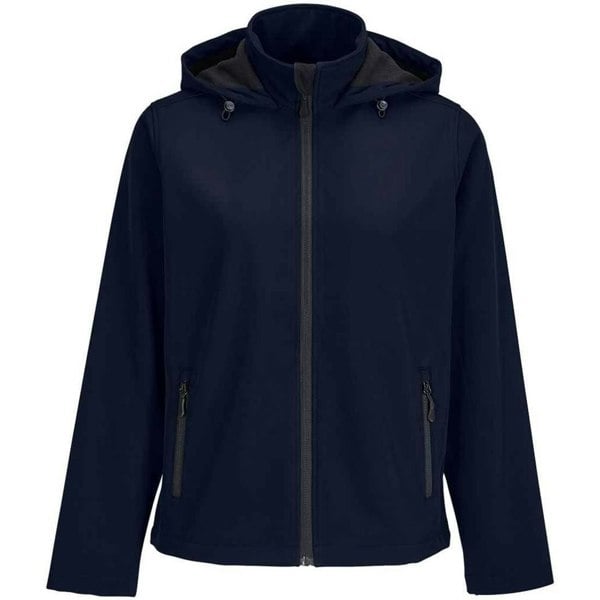 SOLS Womens Race Hooded Soft Shell Jacket - French Navy