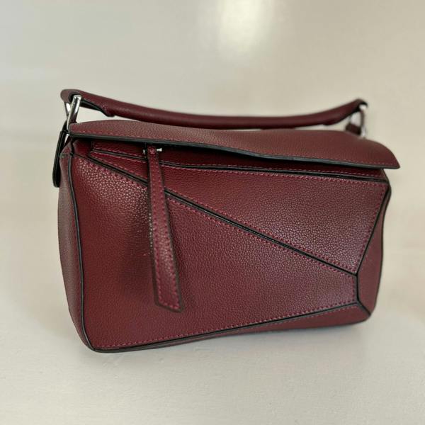 Leather Grab Handle Geometric Bags
