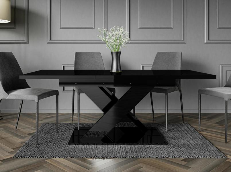 PHD Furniture BRONX Extendable Dining Table 140–180cm – Black Gloss