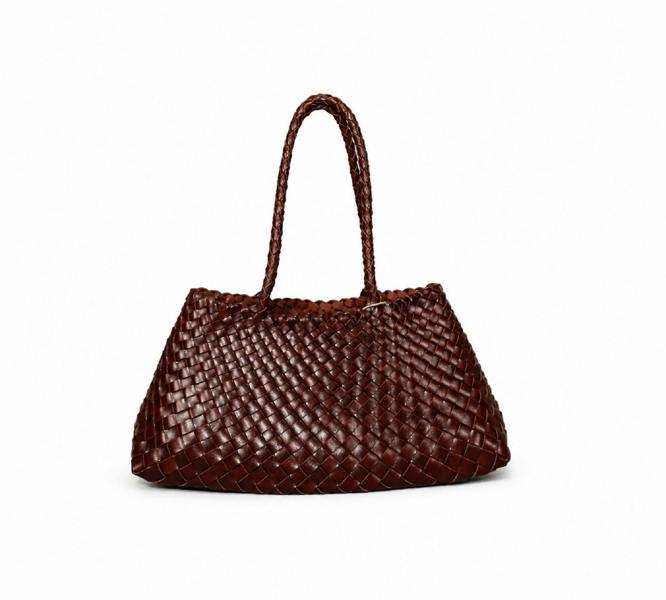 RIMINI Hand Woven Shoulder Bag 'Donna' - Dark Brown