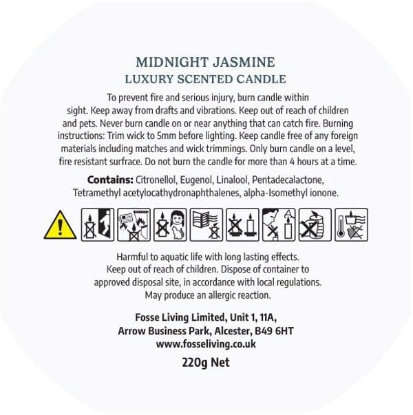 Midnight Jasmine Scented Candle - Fosse Living | Luxury Home Fragrances