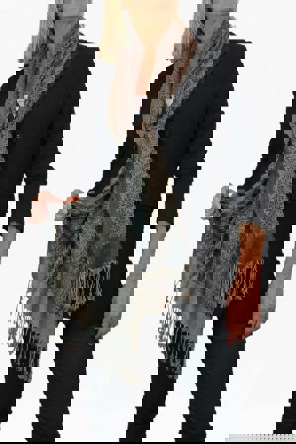 Paulo Due Paisley Jacquard Fine Pashmina Shawl Wrap