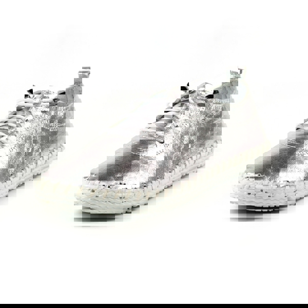 Lunar Women's St Ives Metallic Leather Plimsolls - Silver