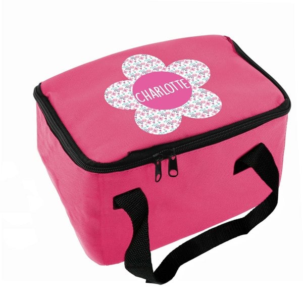 Personalised Memento Company Personalised Flower Pink Lunch Bag