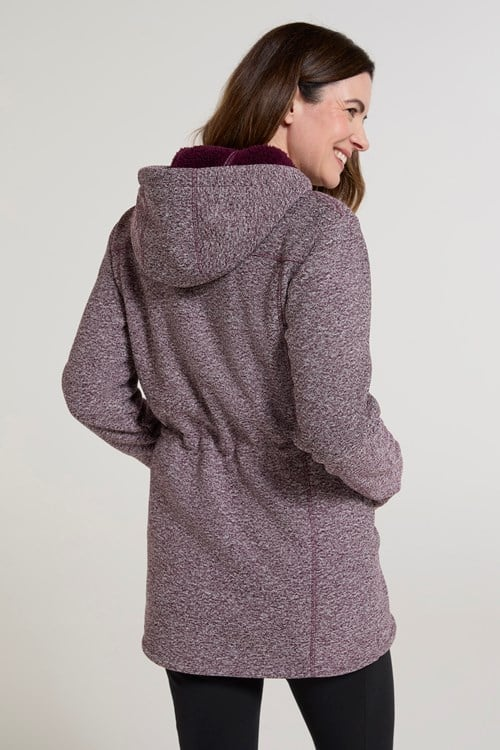 Mountain Warehouse Womens/Ladies Mallaig Longline Fleece Jacket - Burgundy