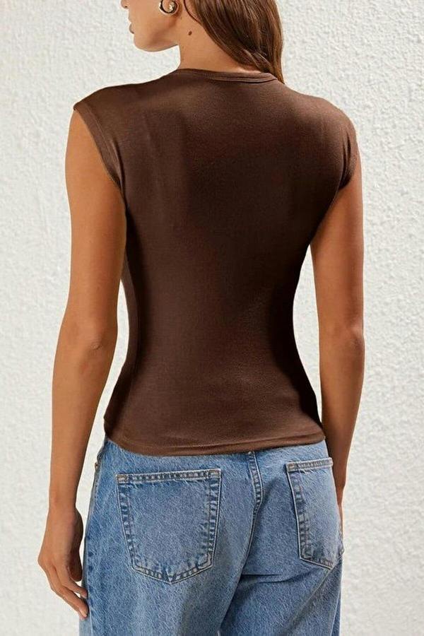 WOVCOR Viscose Fitted Knit Blouse