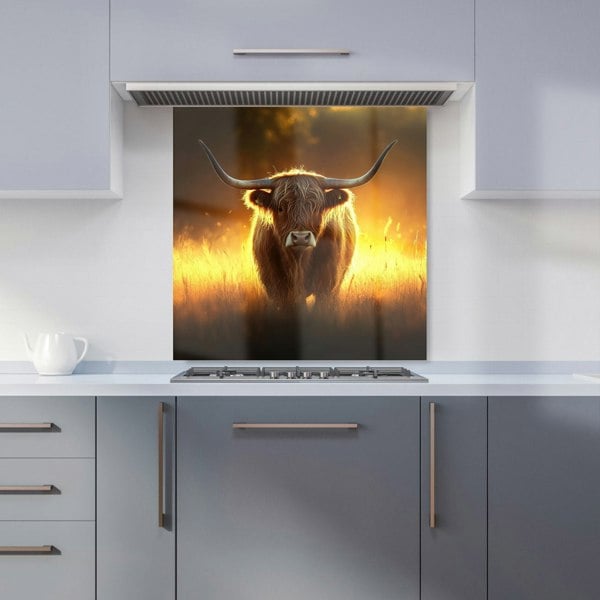 Warren Reed - Designer Highland Cow Sunset Kitchen Splashback