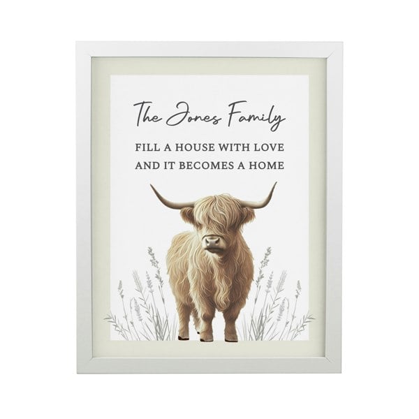 Personalised Memento Company Personalised Highland Cow White Poster Frame