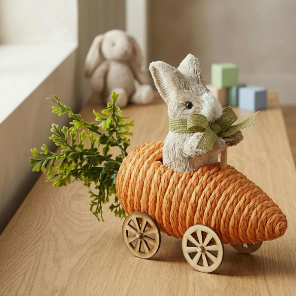 Garden Greatness Decorative Rabbit In Carrot Car Ornament