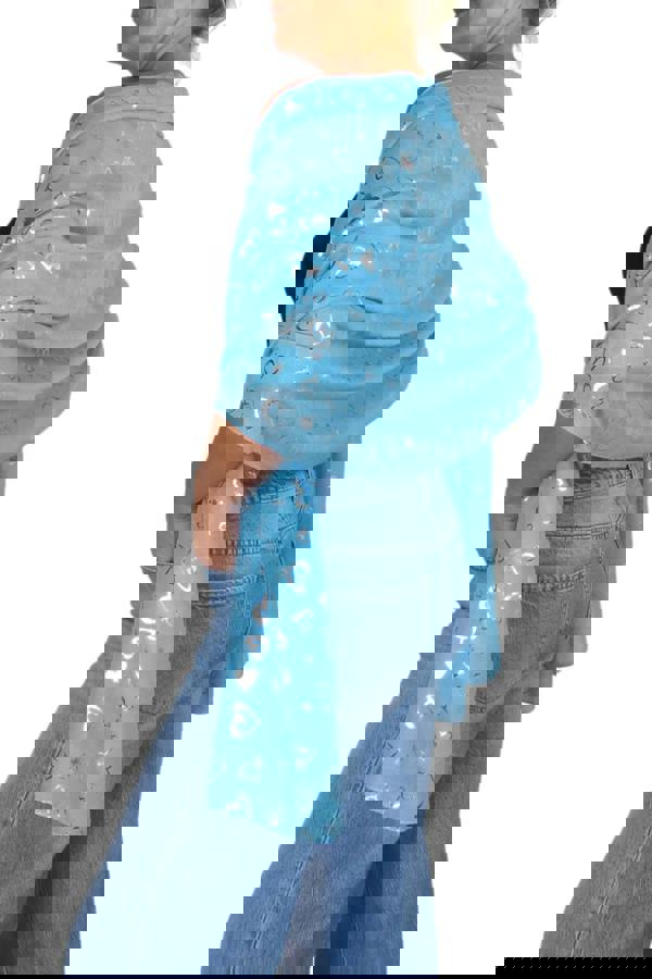 Paulo Due Silver Hearts Lightweight Cotton Scarf