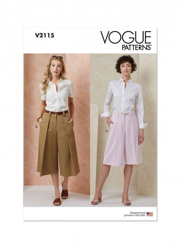 Vogue Sewing Pattern 2115, Shorts for Women, B5 (8-10-12-14-16) - Intermediate