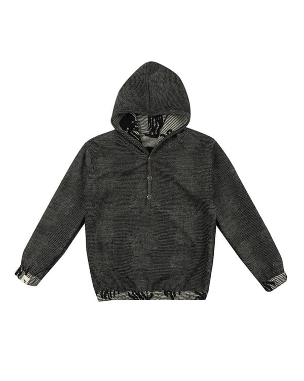 organic cotton Grey Octopus Jacquard Reversible Hoodie - image 2
