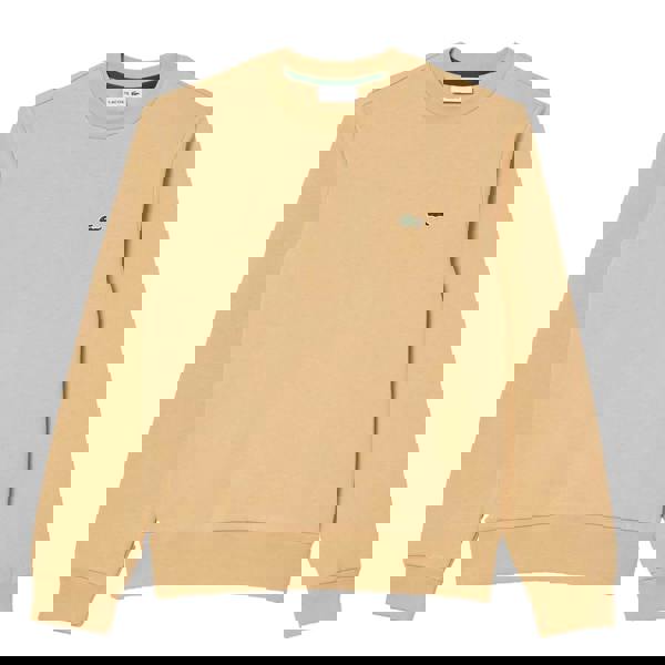 Lacoste Mens Fleece Crew Neck Sweatshirt - Natural
