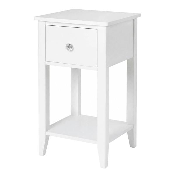 Levede Bedside Table Slim Modern End Table Drawer & Shelf Bedroom White