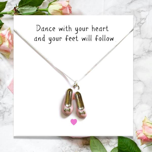 Aye Do Gifts Ballet Shoes Necklace & Gift Card
