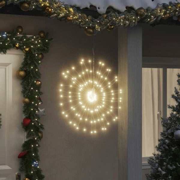 Berkfield Christmas Starburst Lights 140 LEDs 8 pcs Warm White 17 cm