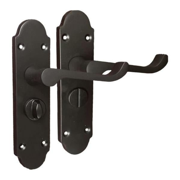 Matt Black Door Handles Set (Privacy Lock) 1 Sets. Victortian Style Door Handles
