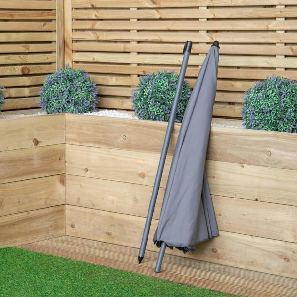 Samuel Alexander 1.7m Outdoor Garden Patio Parasol Sun Shade in Grey