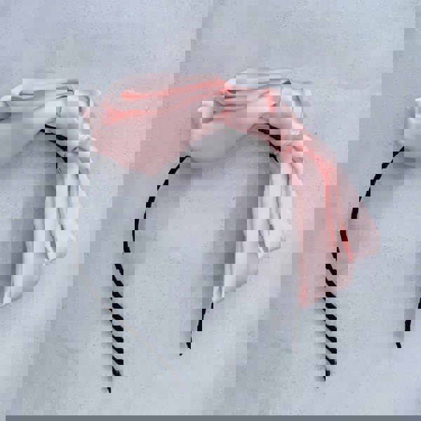 bow headband fascinator pale pink hair band