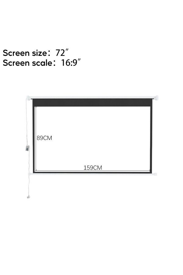 Living and Home 16:9 Electric Motorized Projector Screen with Remote, 72"