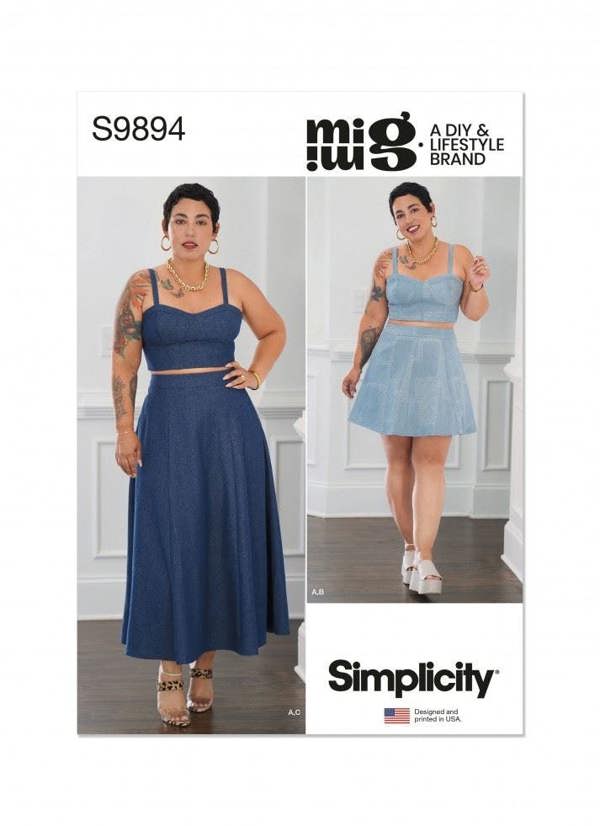 Simplicity Sewing Pattern 9894, Tops, Skirts for Women, AA (10-12-14-16-18) - Intermediate